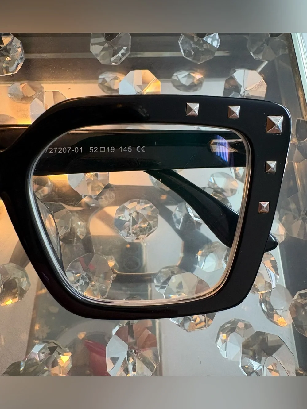 Zeelool Women's Black Square Glasses with Gold Stud Accents